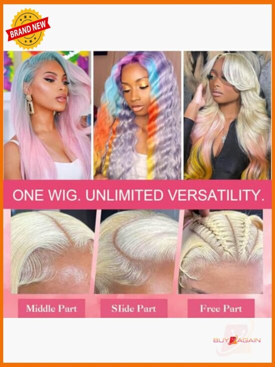 200% Density Body Wave Lace Front Wig Human Hair 30 Inch 13x6 Pre Plucked main image 5